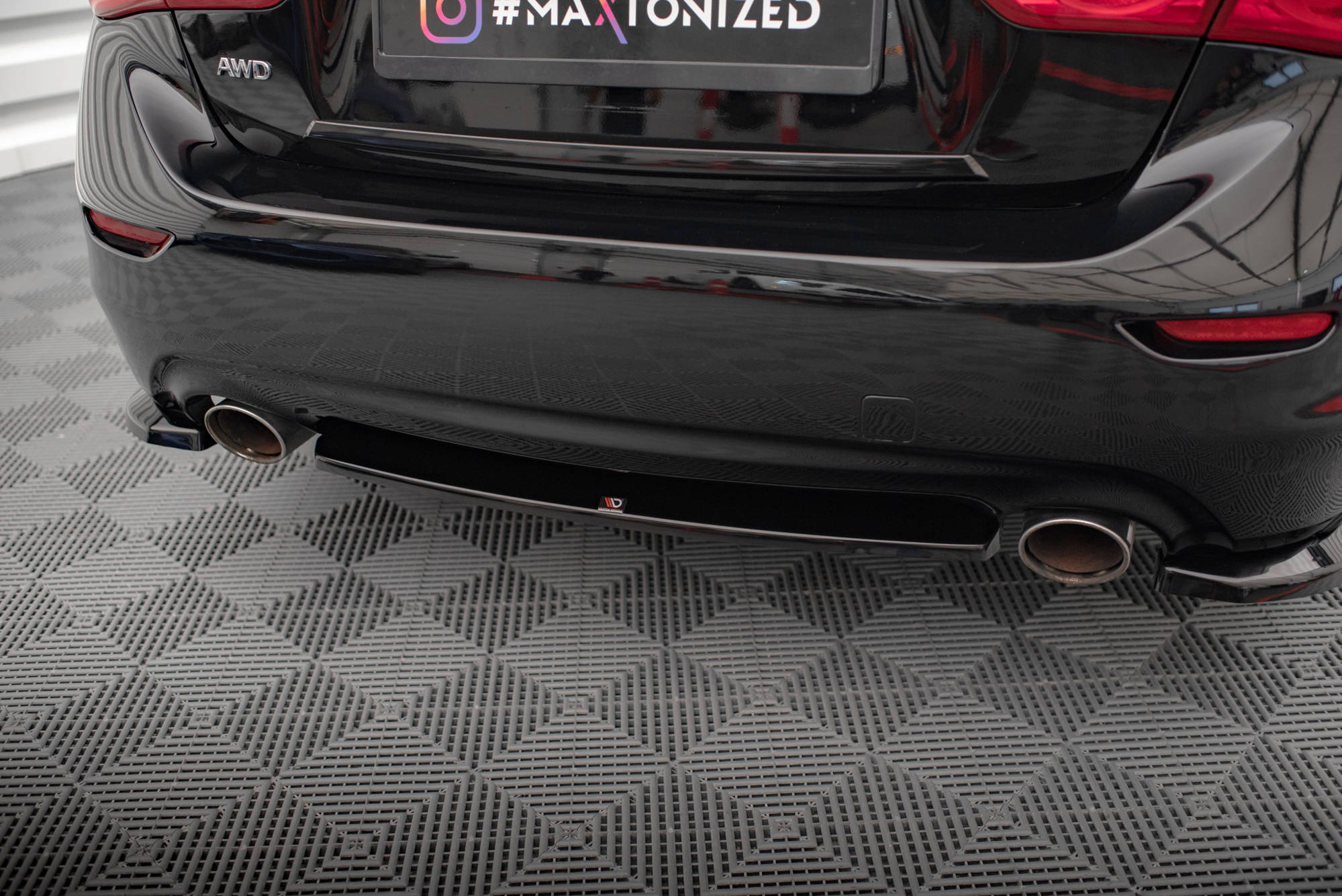 Maxton Design Heckansatz Infiniti Q50 S Mk1 schwarz Hochglanz für Infiniti Q50 Mk1