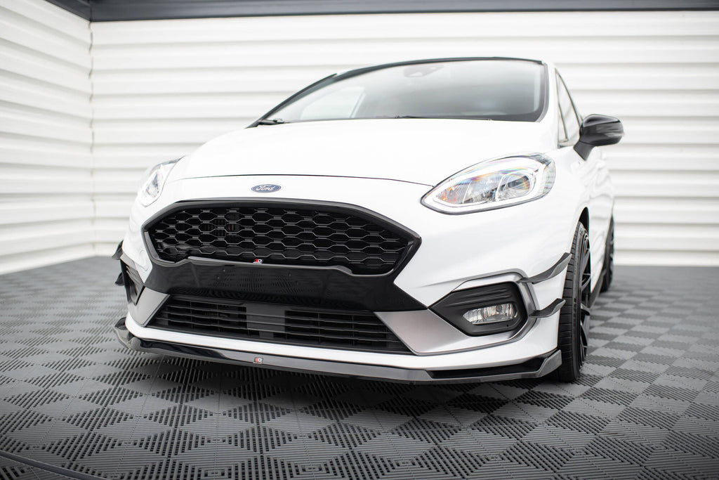 Maxton Design Street+ Spoilerlippe Front Ansatz V.5 passend für Ford Fiesta Mk8 ST / ST-Line schwarz Hochglanz