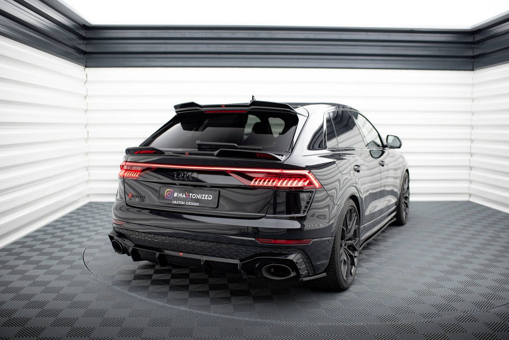 Maxton Design Niedriger Spoiler CAP 3D passend für Audi RSQ8 Mk1 Facelift schwarz Hochglanz