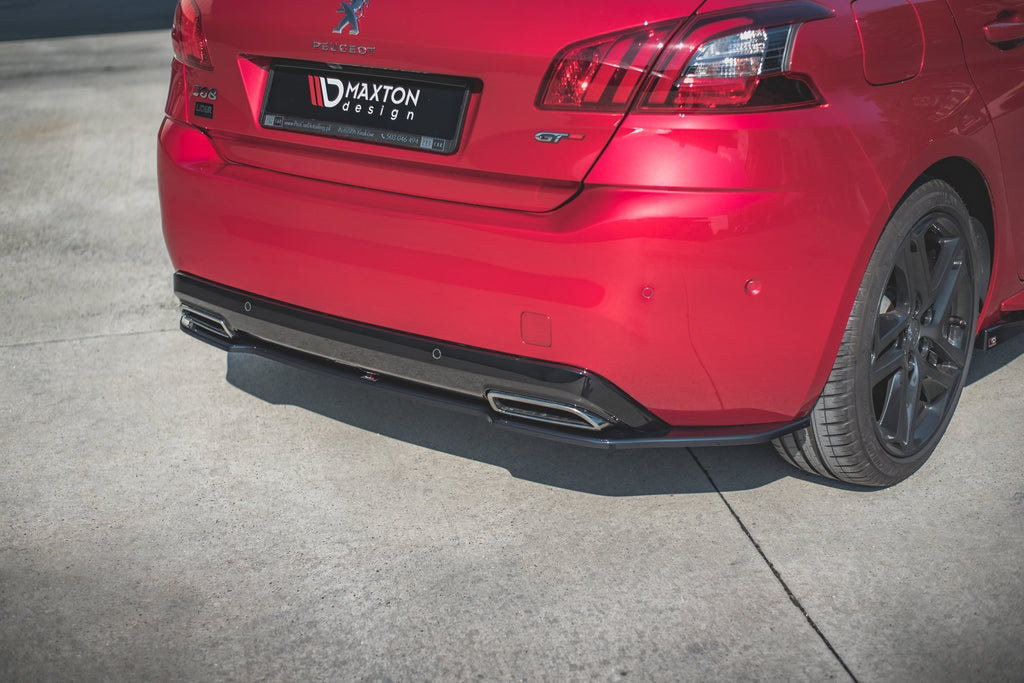 Maxton Design Heckansatz Peugeot 308 GT Mk2 Facelift schwarz Hochglanz für Peugeot 308 Mk2 FL