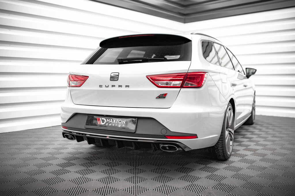 Maxton Design Diffusor Heck Ansatz passend für Seat Leon Cupra Sportstourer Mk3 schwarz Hochglanz