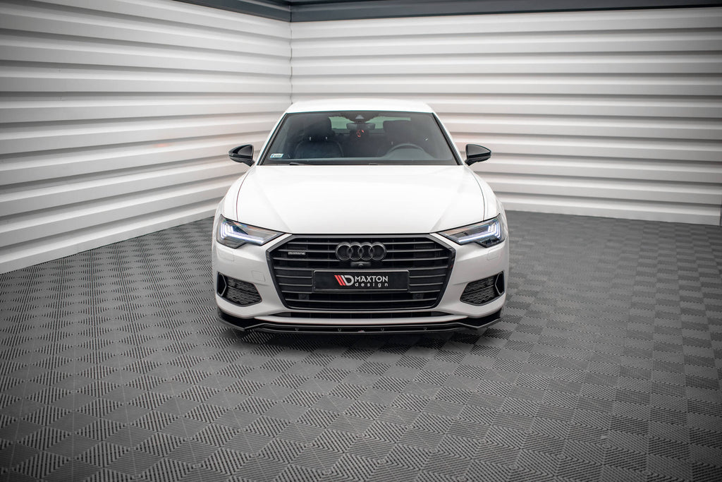 Maxton Design Street+ Spoilerlippe Front Ansatz V.3 passend für Audi A6 C8 schwarz Hochglanz