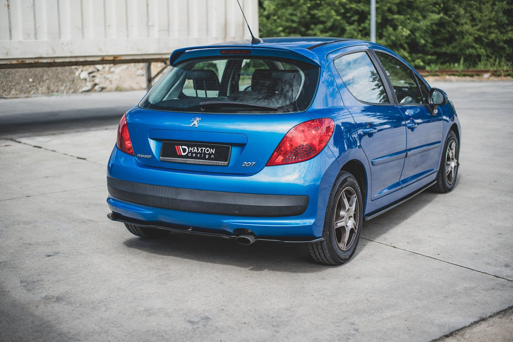 Maxton Design Heck Ansatz Flaps Diffusor passend für Peugeot 207 Sport schwarz Hochglanz