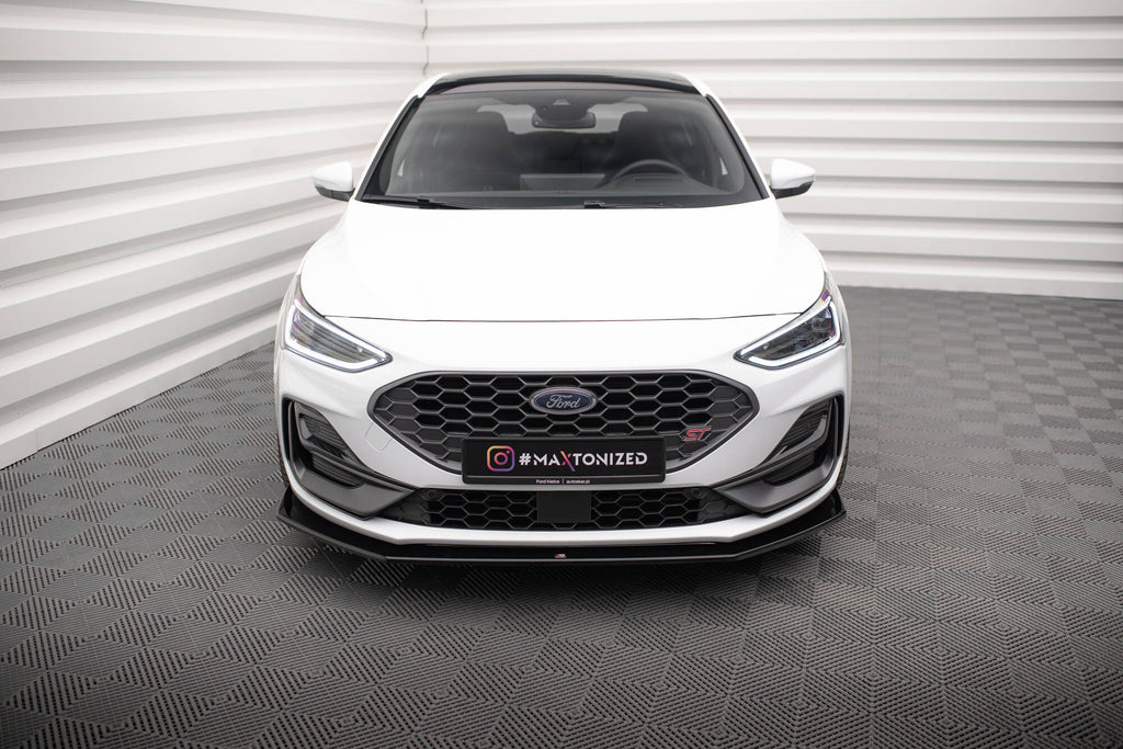 Maxton Design Street+ Spoilerlippe Front Ansatz V.6 passend für Ford Focus ST / ST-Line Mk4 Facelift schwarz Hochglanz