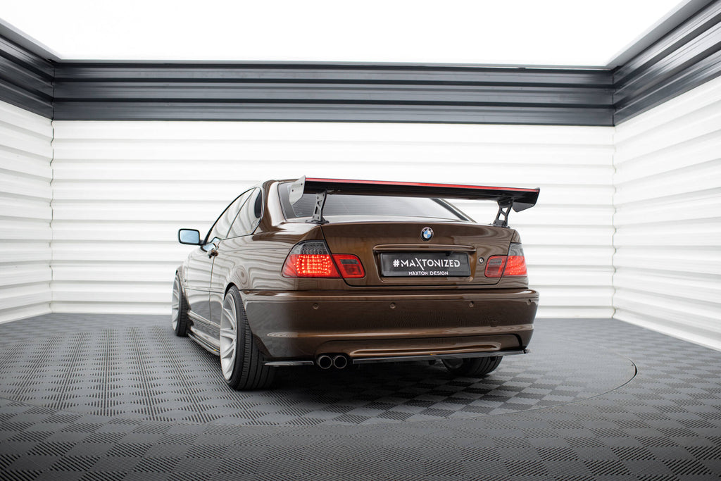 Maxton Design Carbon Spoiler With External Brackets Uprights + LED BMW 3er Coupe E46 für BMW 3er E46