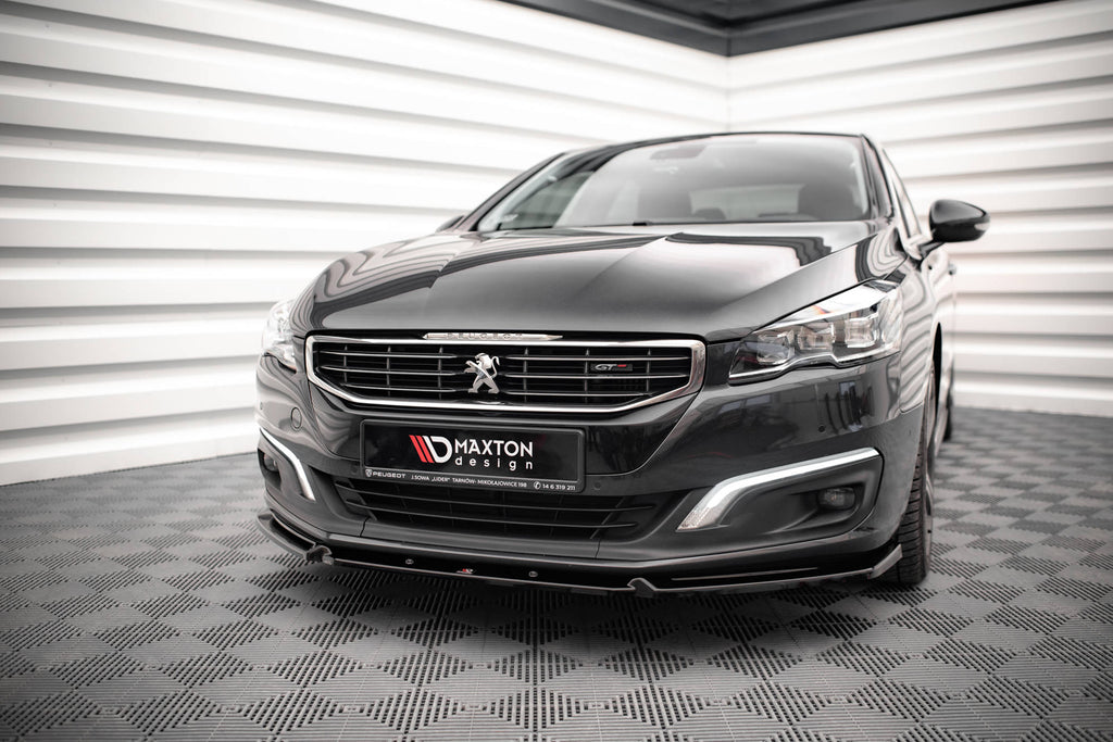 Maxton Design Street+ Spoilerlippe Front Ansatz V.1 passend für Peugeot 508 GT Mk1 Facelift schwarz Hochglanz