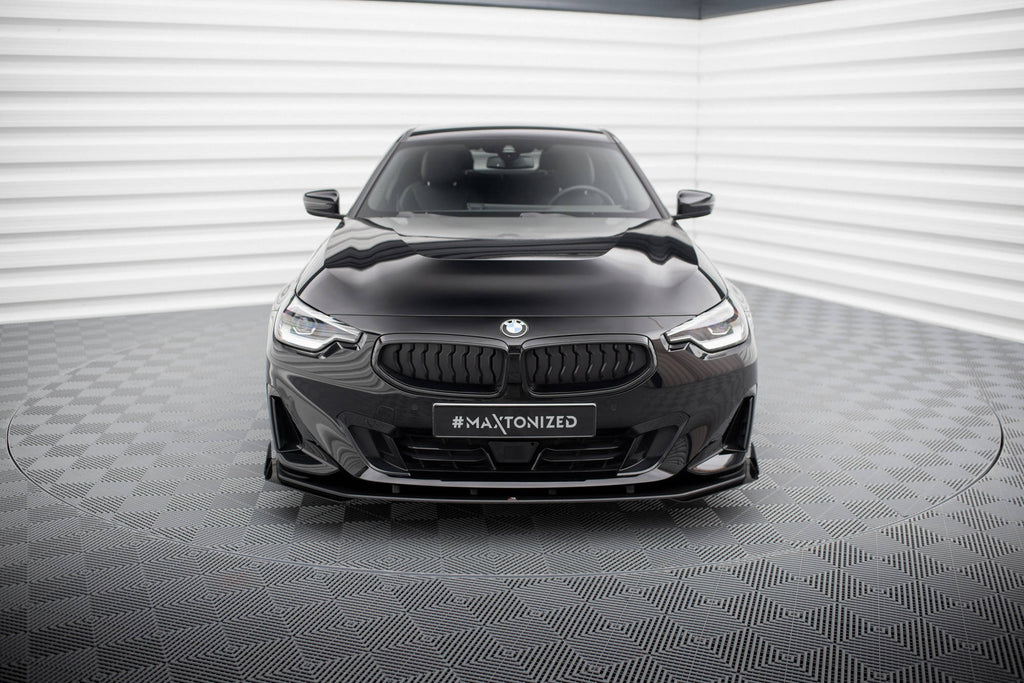 Maxton Design Street Pro Street+ Spoilerlippe Front Ansatz + Flaps passend für BMW 2 Coupe G42 schwarz Hochglanz