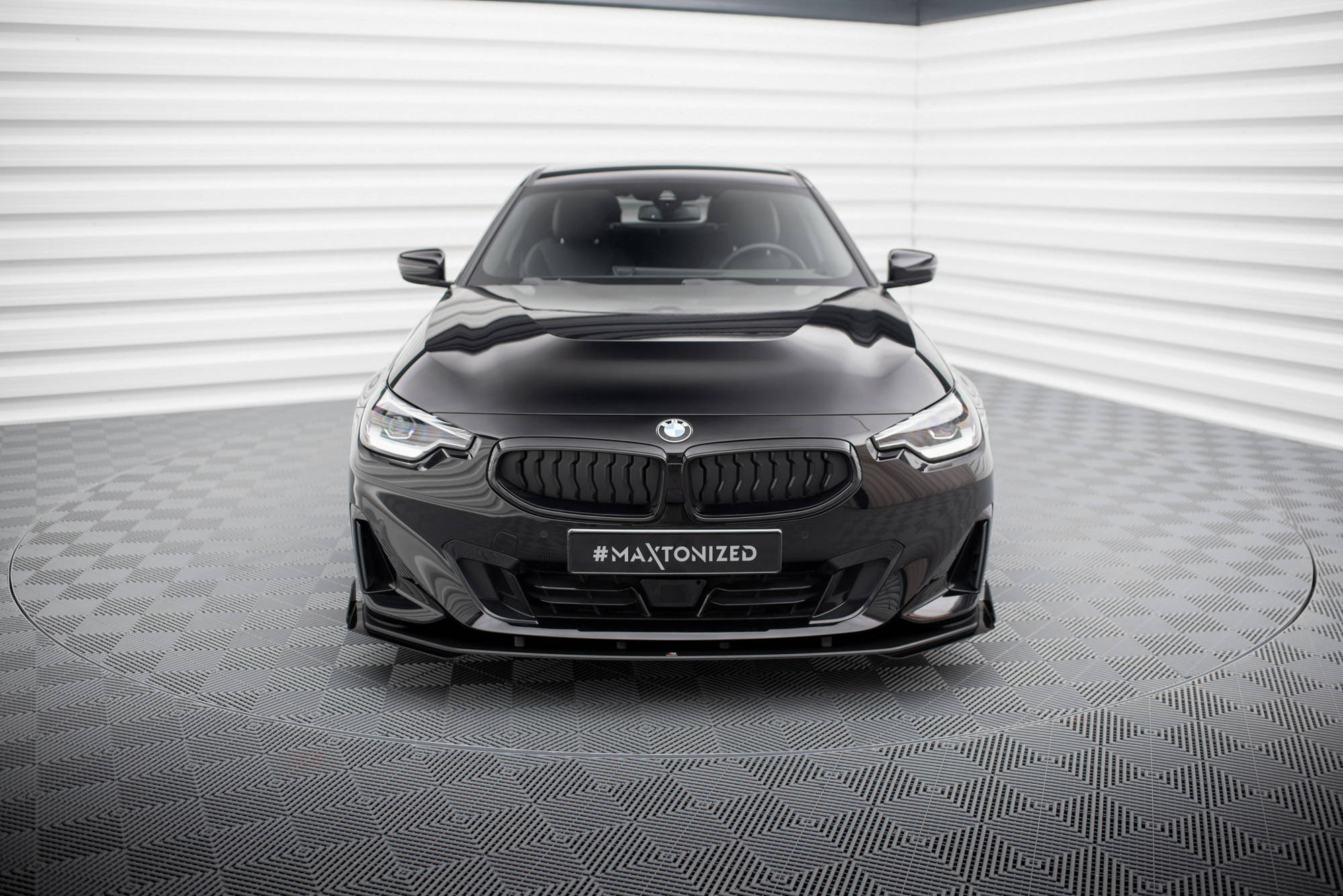 Maxton Design Street Pro Street+ Spoilerlippe Front Ansatz + Flaps passend für BMW 2 Coupe G42 schwarz Hochglanz