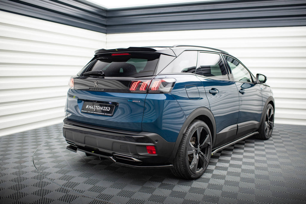 Maxton Design Street+ Mittlerer Diffusor RACE passend für Peugeot 3008 GT-Line Mk2 Facelift schwarz Hochglanz
