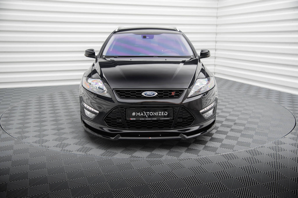 Maxton Design Street+ Spoilerlippe Front Ansatz V.2 passend für Ford Mondeo ST-Line Kombi Mk4 Facelift schwarz Hochglanz