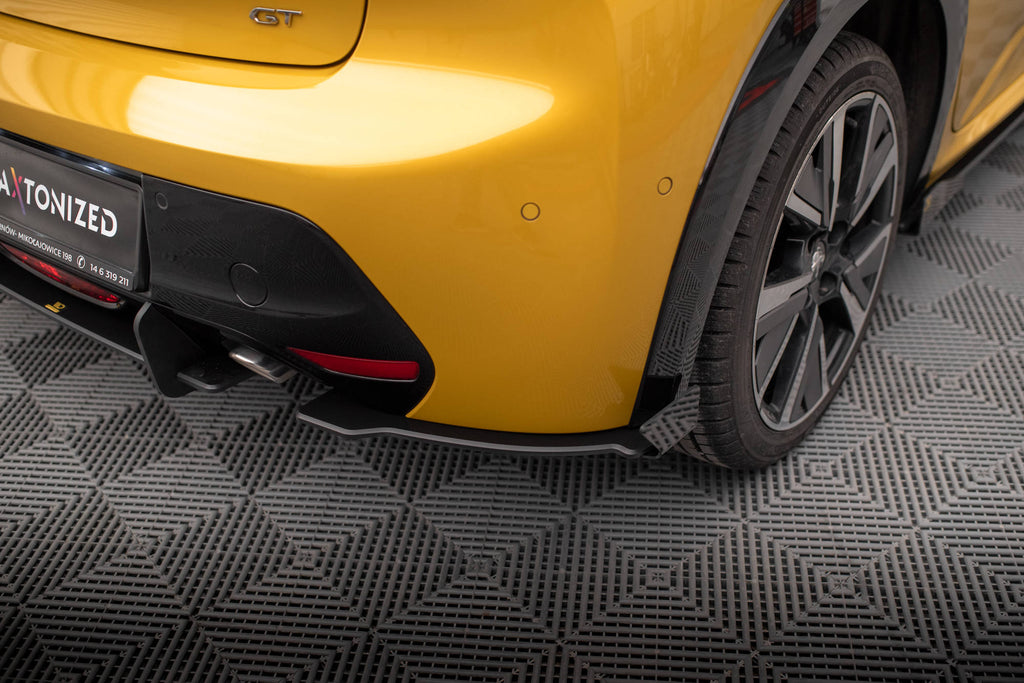 Maxton Design Street Pro Heck Ansatz Flaps Diffusor + Flaps passend für Peugeot 208 GT Mk2 schwarz Hochglanz