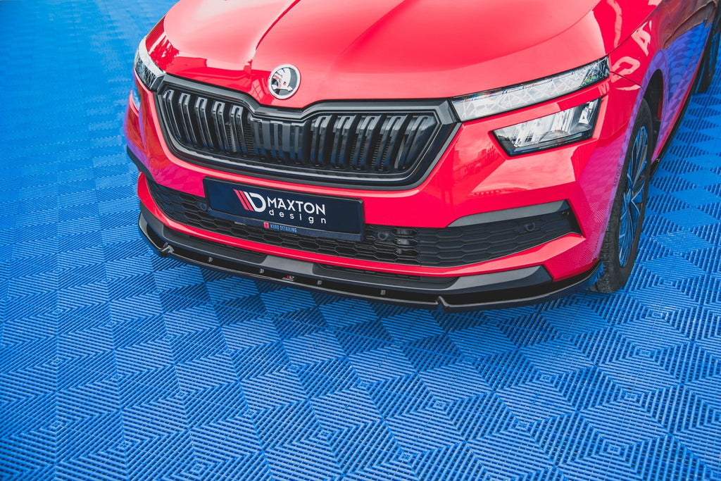 Maxton Design Street+ Spoilerlippe Front Ansatz V.2 passend für Skoda Kamiq Mk1 schwarz Hochglanz