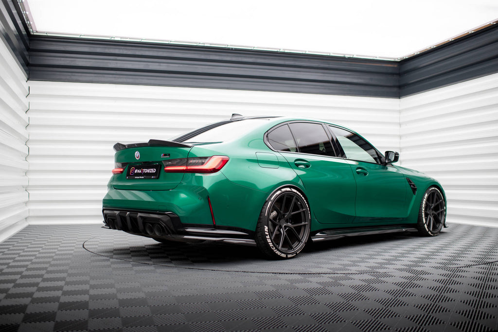 Maxton Design Prepreg Carbon Fiber Heck Ansatz Flaps Diffusor passend für BMW M3 Limousine / Touring G80 / G81