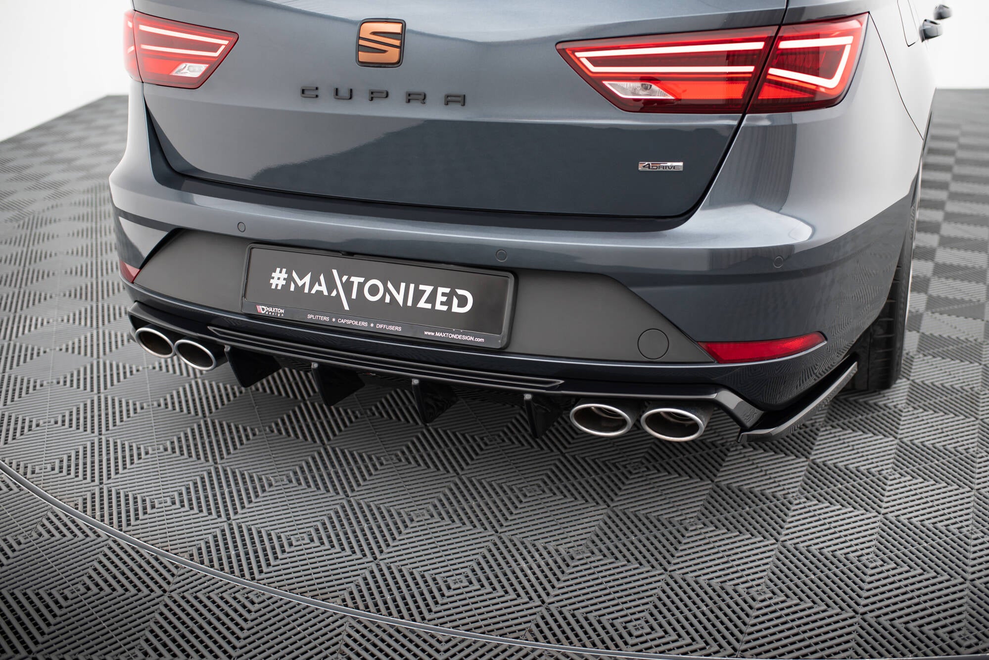 Maxton Design Diffusor Heck Ansatz V.3 passend für Seat Leon Cupra ST Mk3 FL