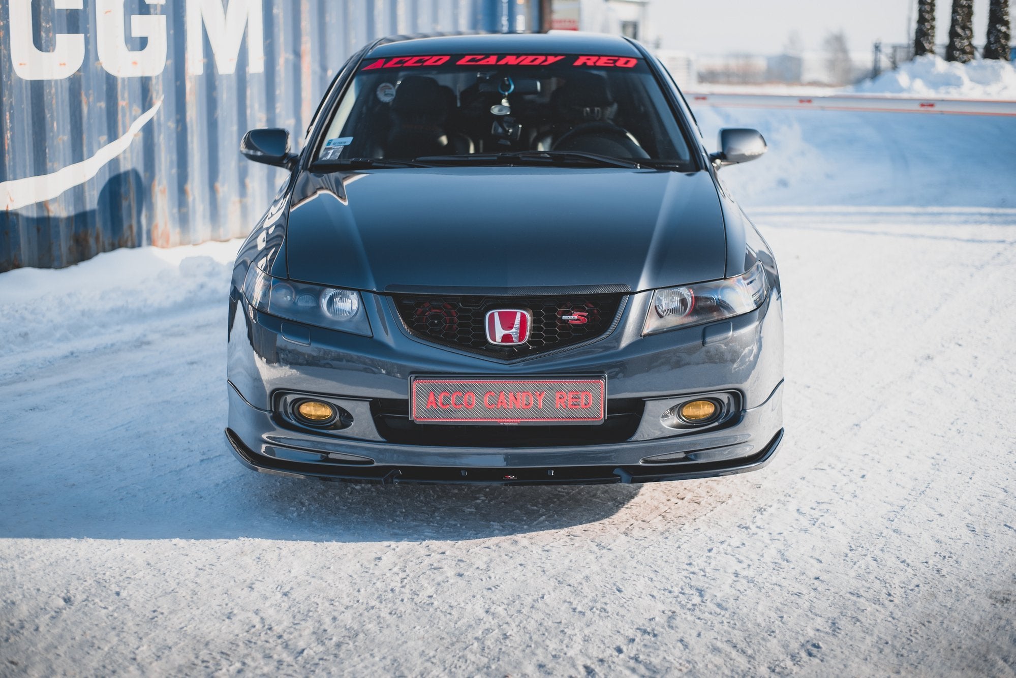 Maxton Design Street+ Spoilerlippe Front Ansatz V.2 passend für Honda Accord Mk7 Type-S schwarz Hochglanz