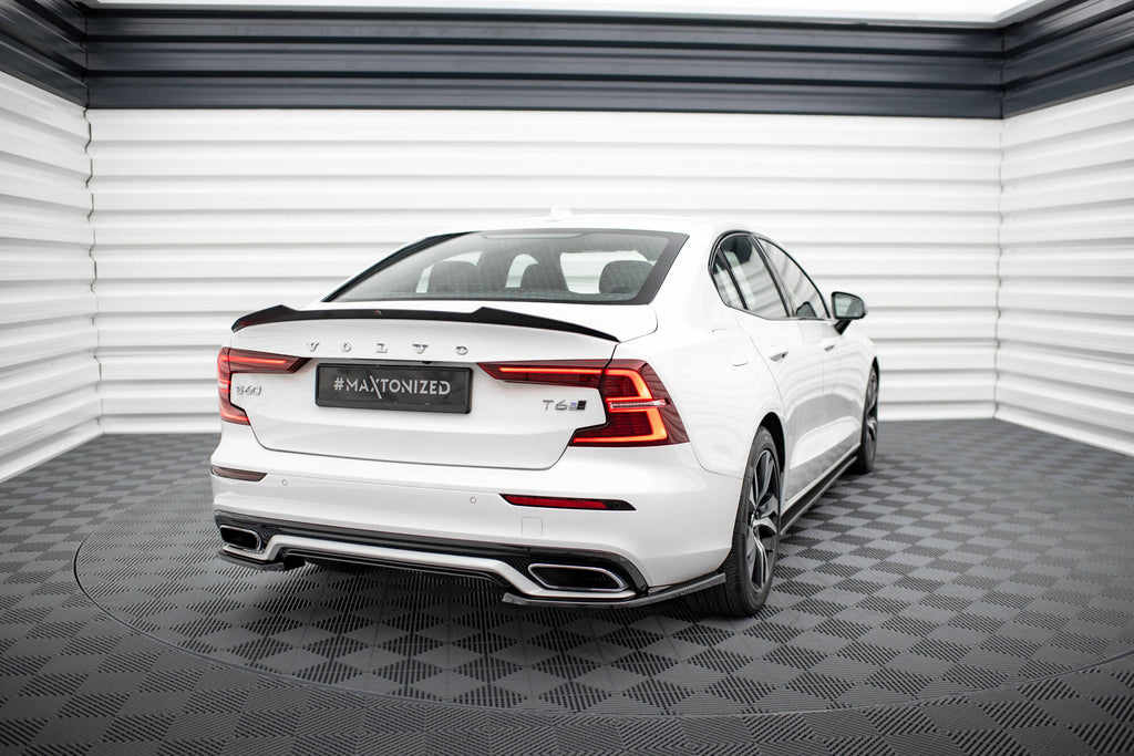 Maxton Design Heck Ansatz Flaps Diffusor passend für Volvo S60/V60 R-Design Mk3 schwarz Hochglanz