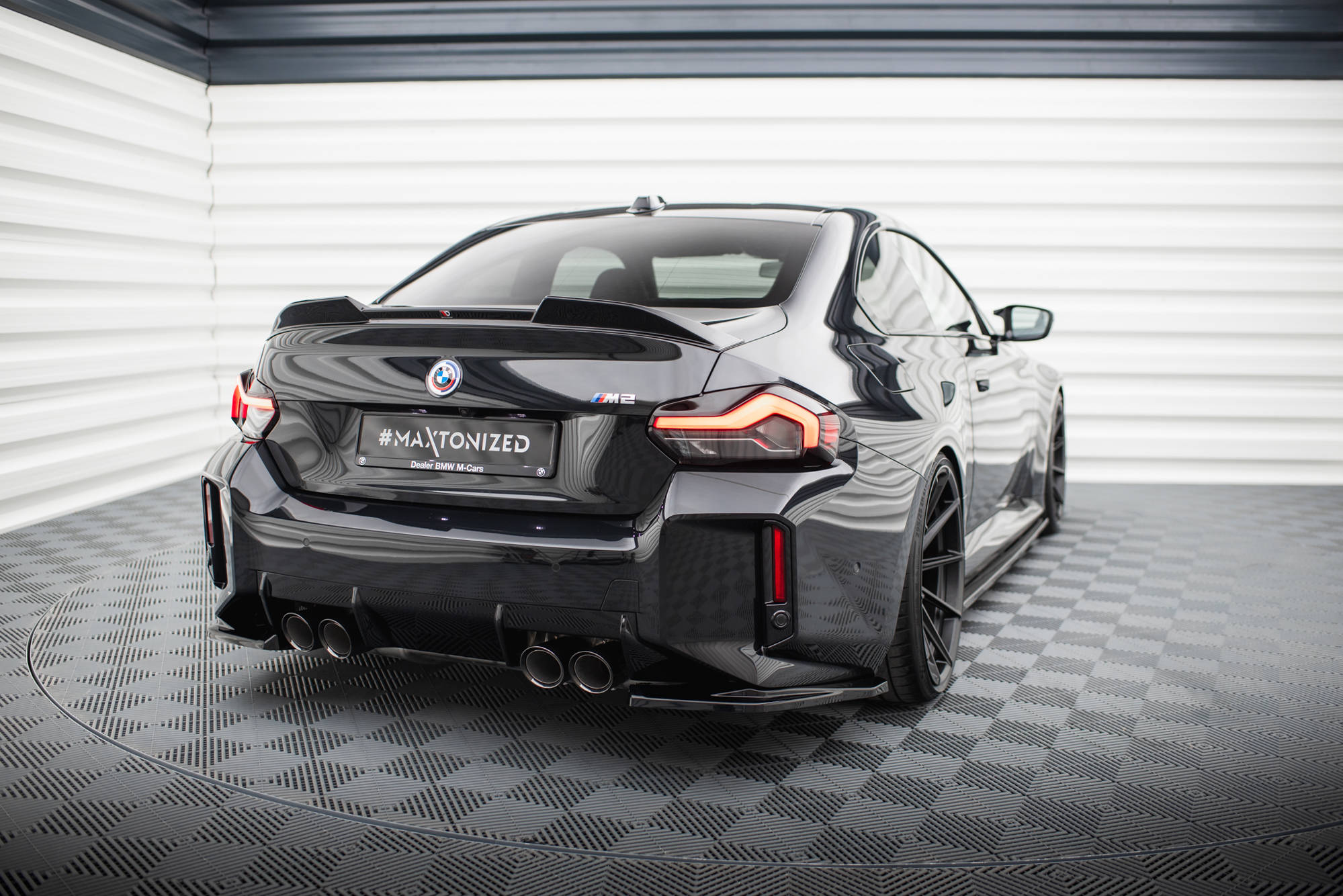Maxton Design Heck Ansatz Flaps Diffusor V.1 passend für BMW M2 G87 schwarz Hochglanz
