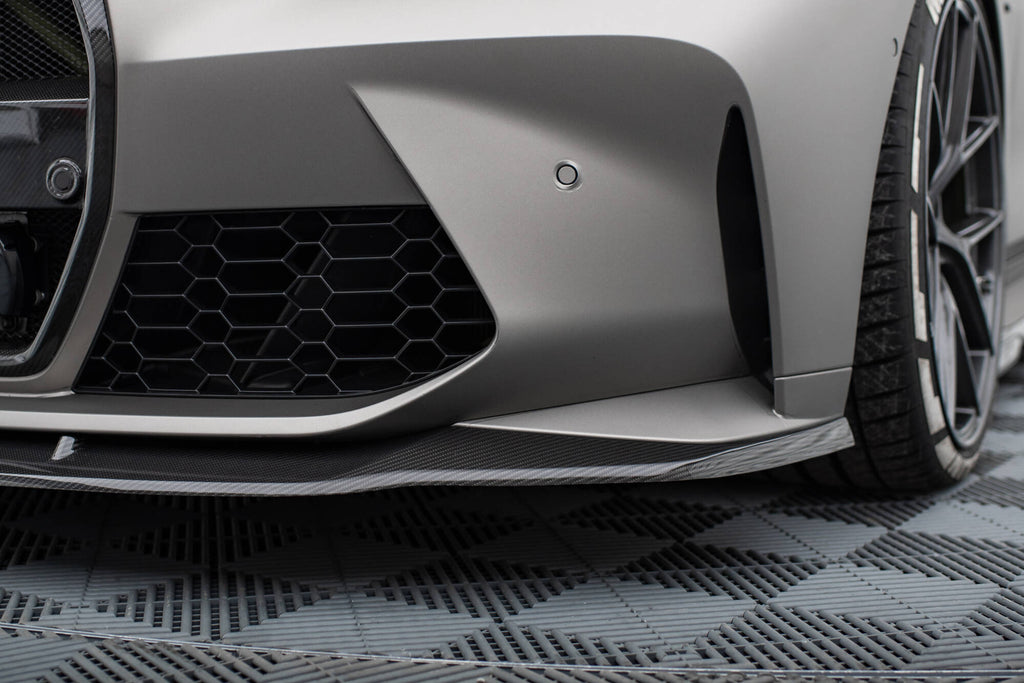 Maxton Design Prepreg Carbon Fiber Street+ Spoilerlippe Front Ansatz V.3 passend für BMW M4 G82 / M3 G80