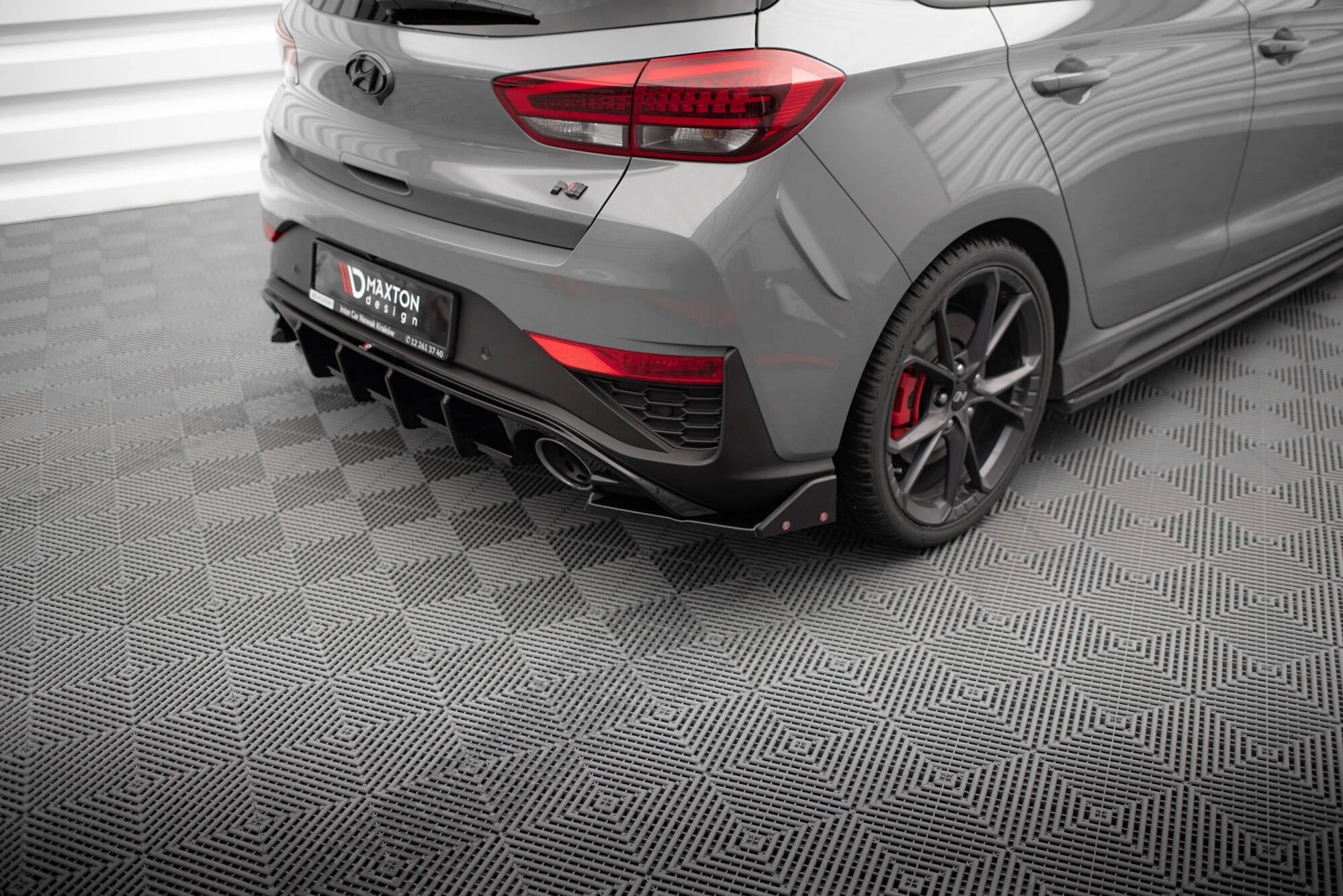 Maxton Design Heck Ansatz Flaps Diffusor V.4 + Flaps passend für Hyundai I30 N Hatchback Mk3 Facelift