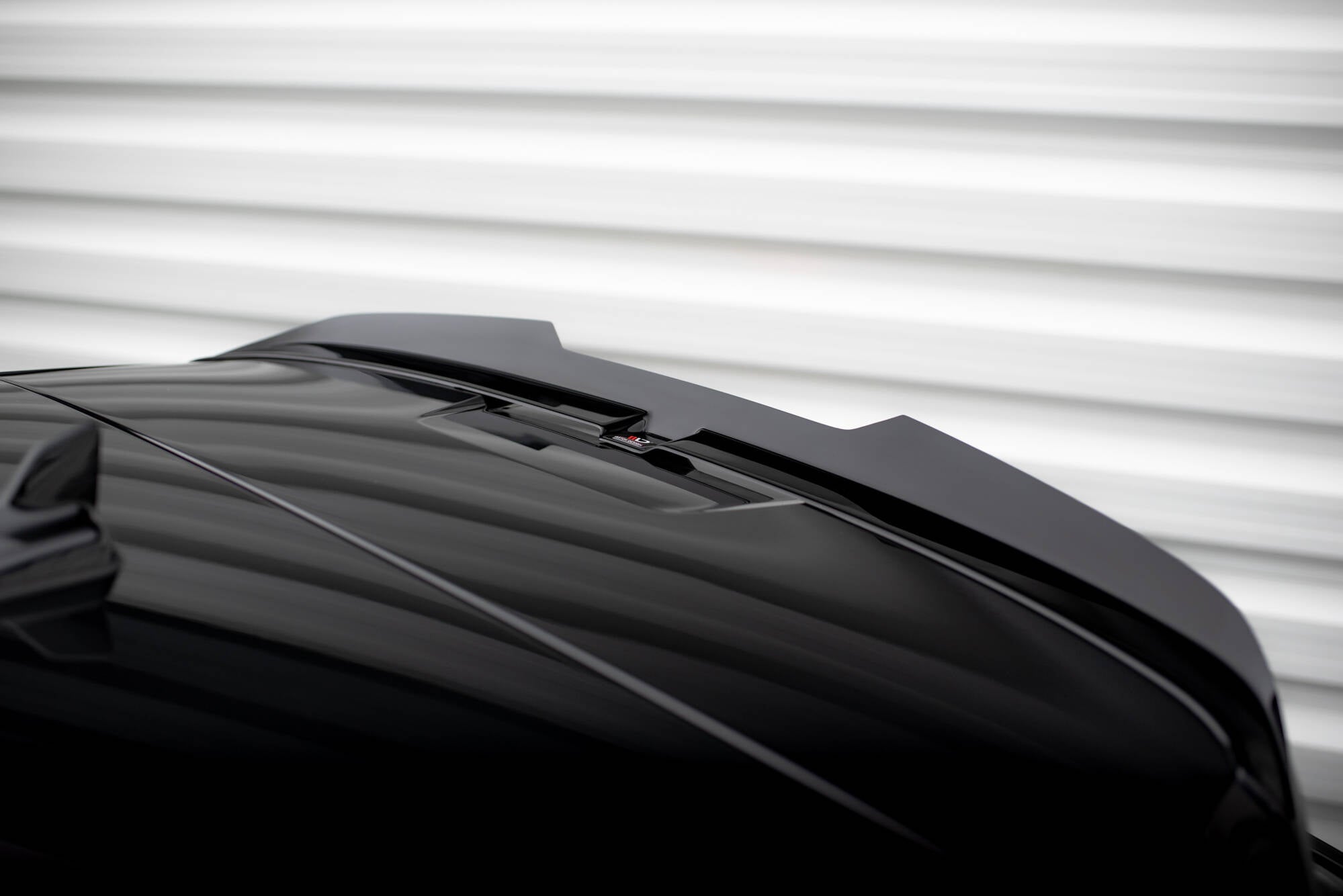 Maxton Design Spoiler CAP V.2 passend für Audi RS3 / S3 / A3 S-Line Sportback 8Y / 8Y Facelift schwarz Hochglanz
