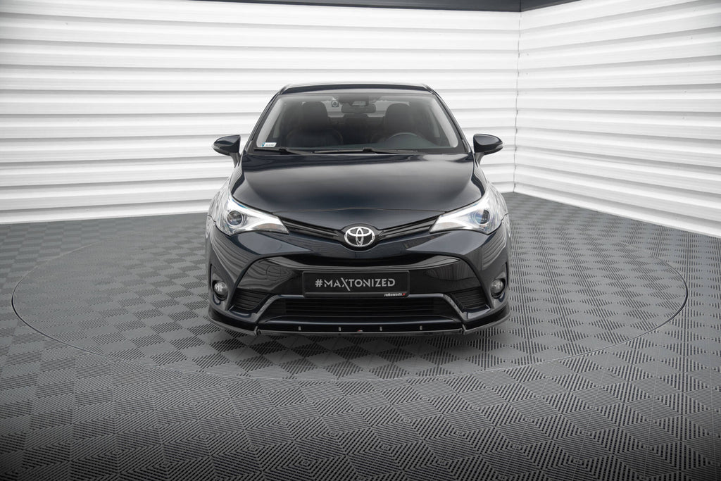 Maxton Design Street+ Spoilerlippe Front Ansatz V.1 passend für Toyota Avensis Mk3 Facelift schwarz Hochglanz