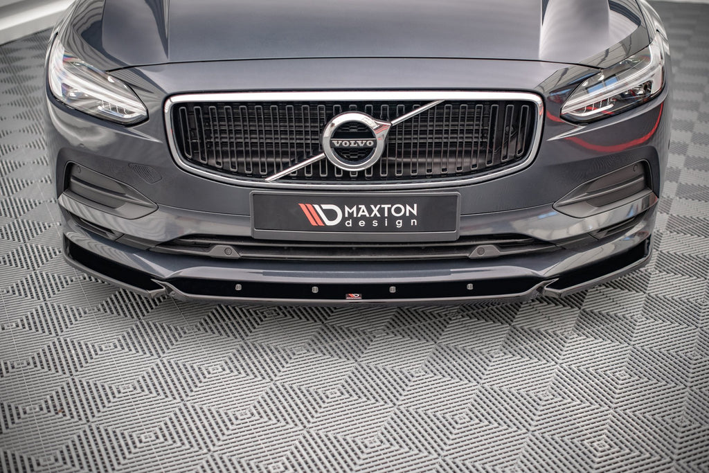 Maxton Design Street+ Spoilerlippe Front Ansatz V.1 passend für Volvo V90 Mk2 schwarz Hochglanz