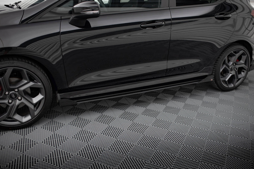 Maxton Design Seitenschweller Flaps passend für Ford Fiesta ST / ST-Line Mk8 schwarz Hochglanz