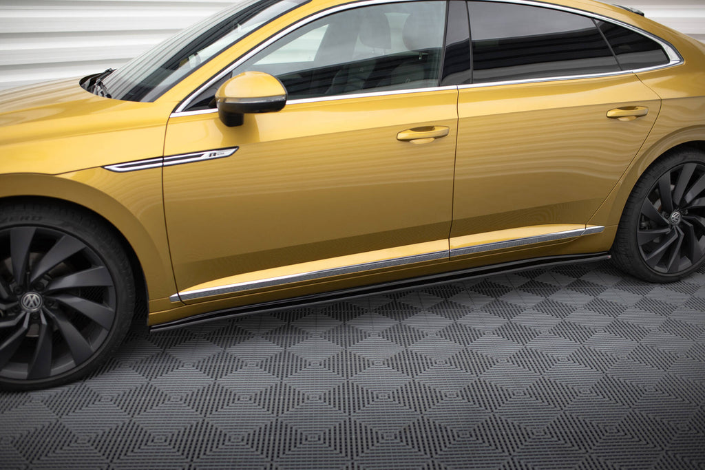 Maxton Design Street+ Seitenschweller Leisten passend für VW Arteon R-Line Limousine / Shooting Brake Mk1 schwarz Hochglanz