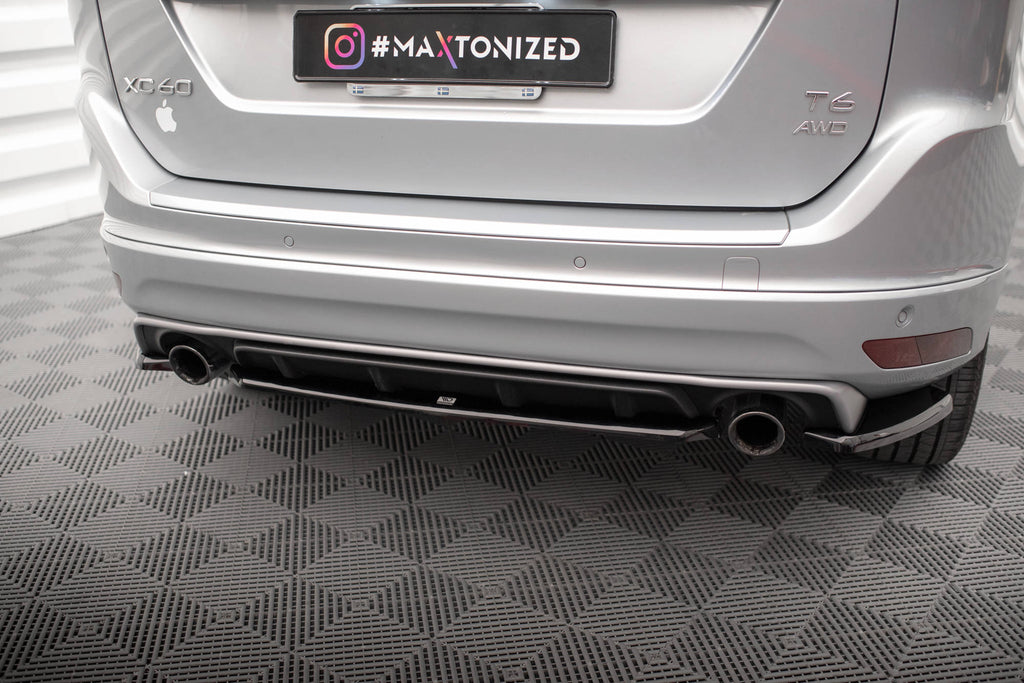 Maxton Design Heckansatz Volvo XC60 R-Design Mk1 Facelift schwarz Hochglanz für Volvo XC60 Mk1 Facelift