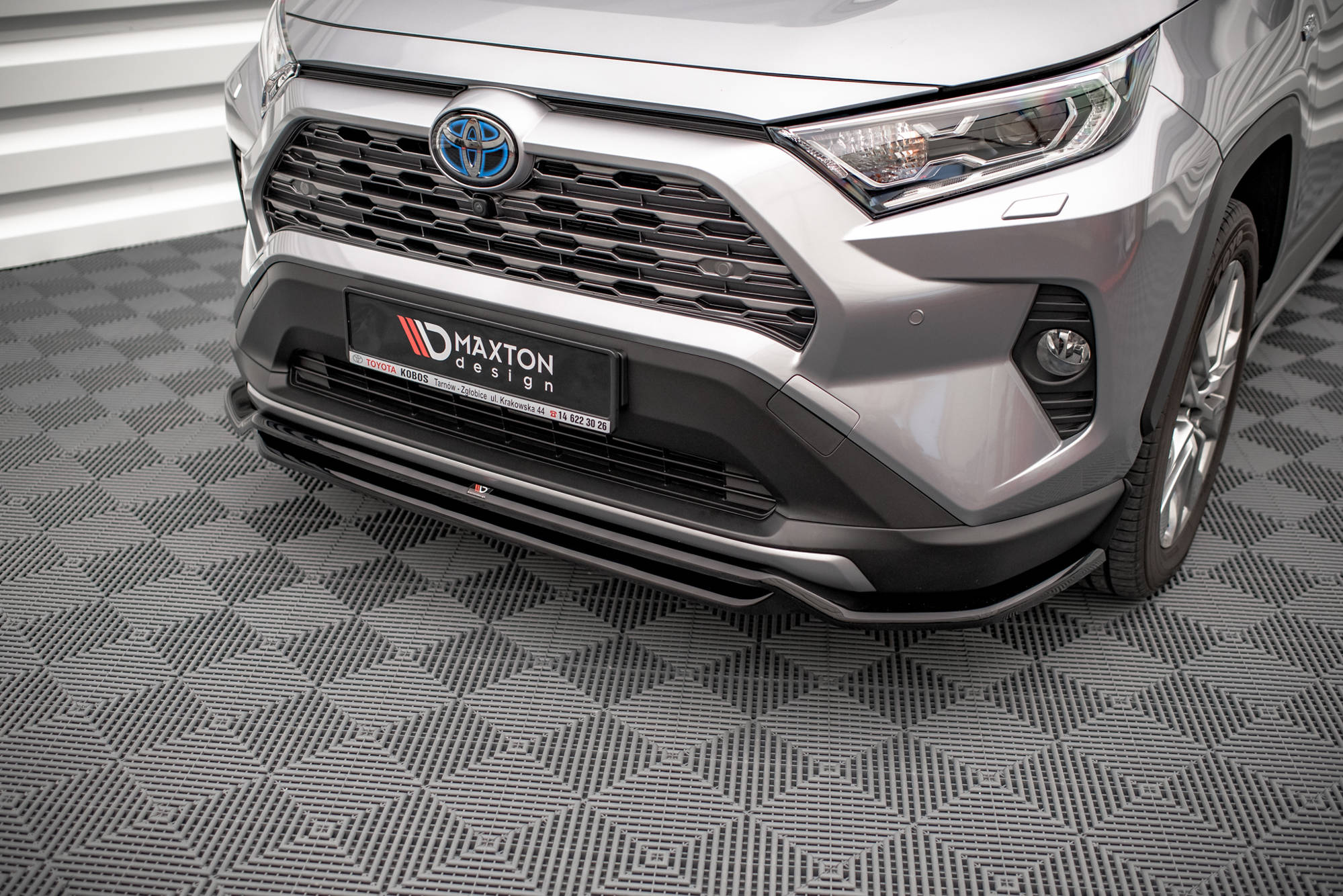 Maxton Design Street+ Spoilerlippe Front Ansatz passend für Toyota RAV4 Mk5 schwarz Hochglanz