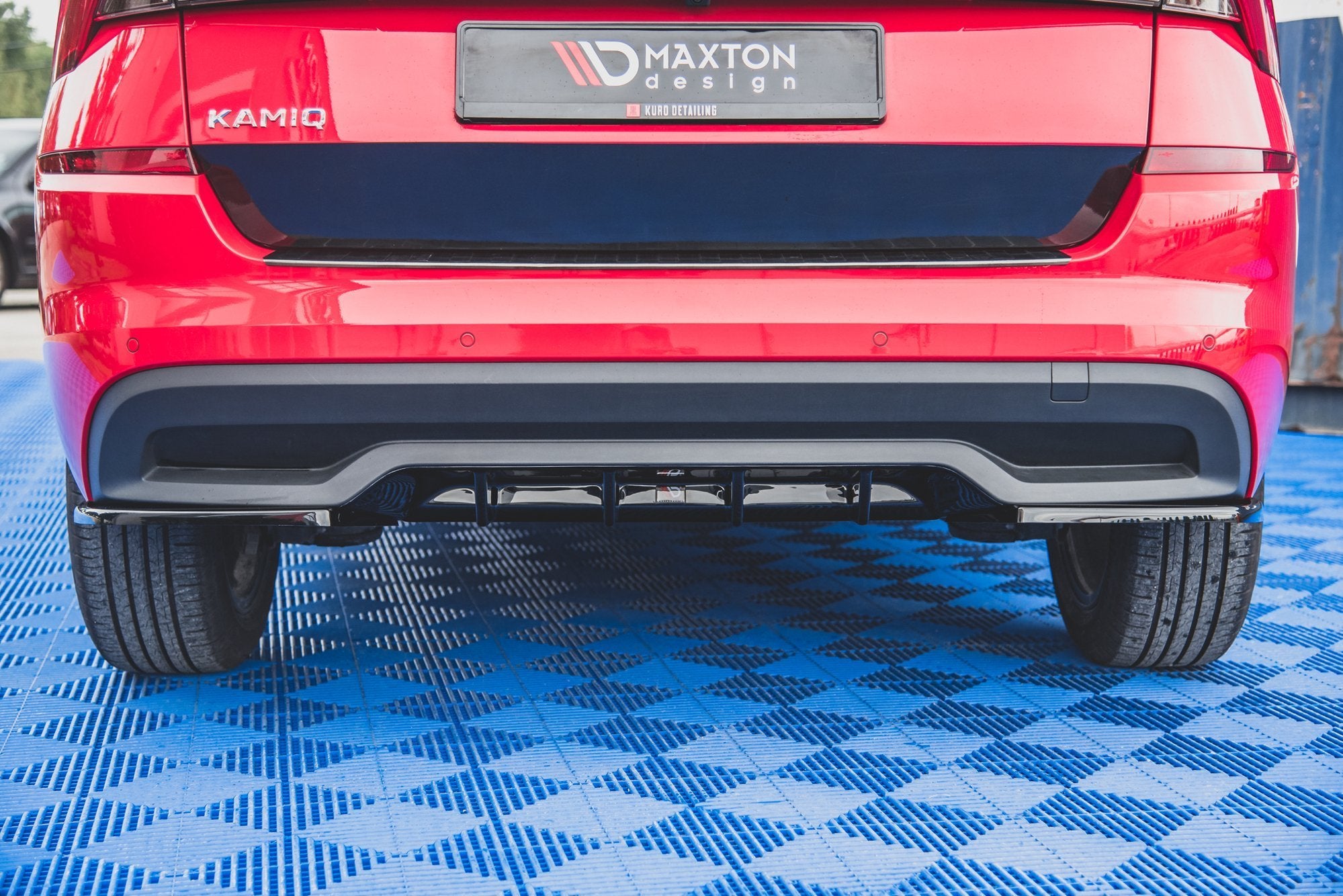 Maxton Design Diffusor Heck Ansatz passend für Skoda Kamiq Mk1 schwarz Hochglanz