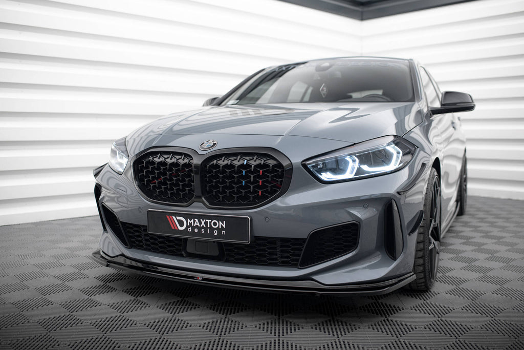 Maxton Design Street+ Spoilerlippe Front Ansatz passend für BMW 1er M-Paket/ M135i / 128ti F40 schwarz Hochglanz