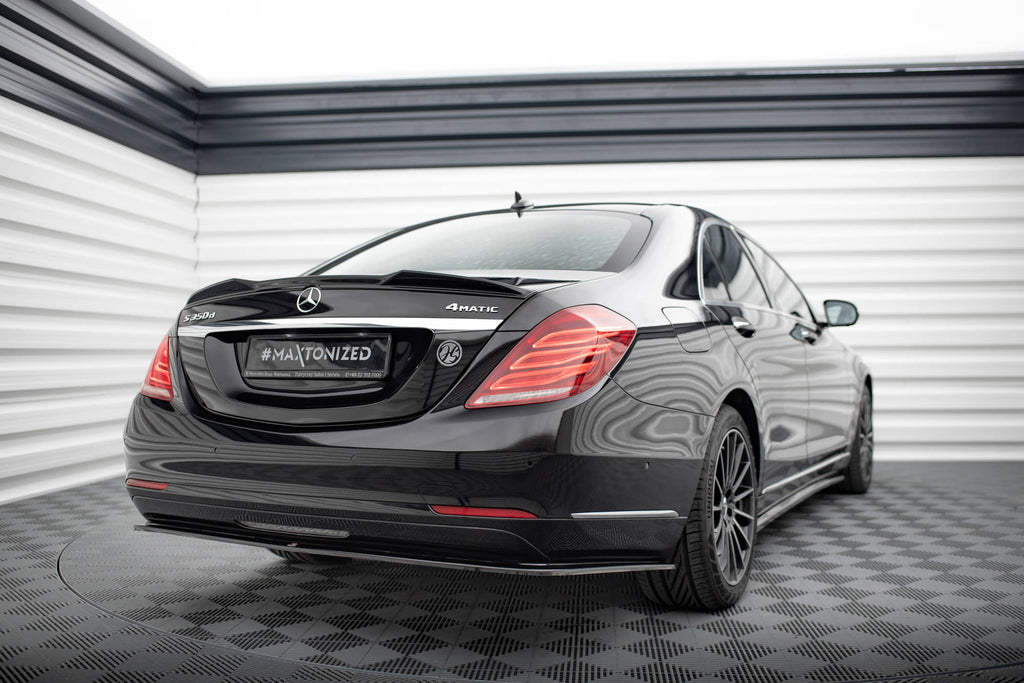 Maxton Design Spoiler CAP 3D passend für Mercedes-Benz S W222 / W222 Facelift schwarz Hochglanz