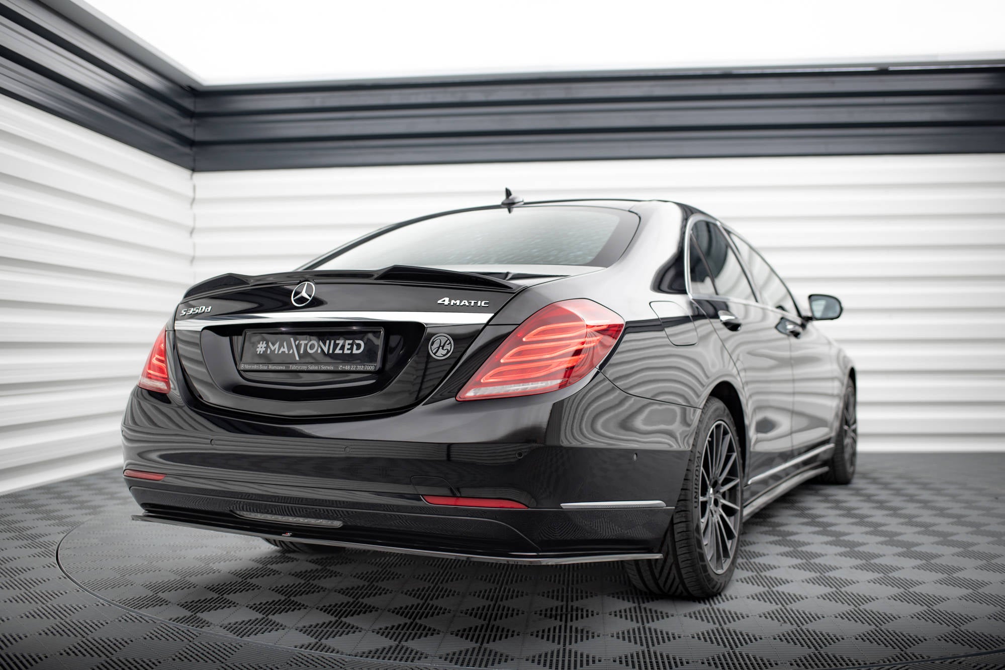Maxton Design Spoiler CAP 3D passend für Mercedes-Benz S W222 / W222 Facelift schwarz Hochglanz