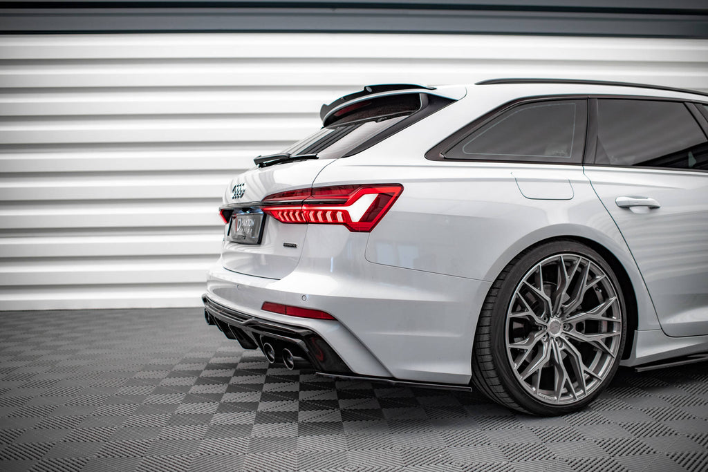 Maxton Design Heck Ansatz Flaps Diffusor passend für Audi A6 S-Line / S6 C8 / C8 Facelift schwarz Hochglanz