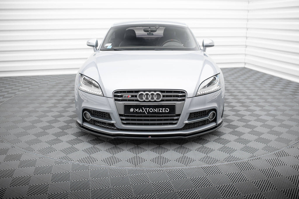 Maxton Design Street+ Spoilerlippe Front Ansatz V.1 passend für Audi TT S / TT S-Line 8J Facelift schwarz Hochglanz