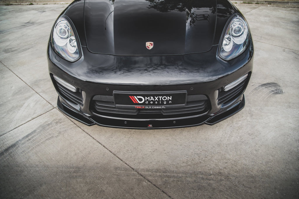 Maxton Design Street+ Spoilerlippe Front Ansatz V.2 passend für Porsche Panamera Turbo 970 Facelift schwarz Hochglanz