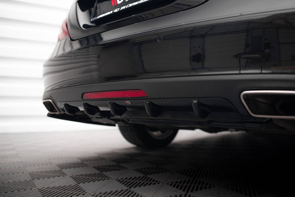 Maxton Design Diffusor Heck Ansatz passend für Mercedes-Benz CLS C218 schwarz Hochglanz