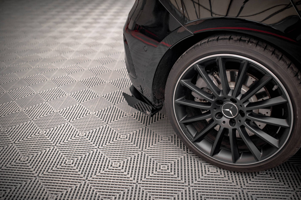 Maxton Design Hintere Seiten Flaps passend für Mercedes A35 AMG Hatchback Aero Pack W177 schwarz Hochglanz