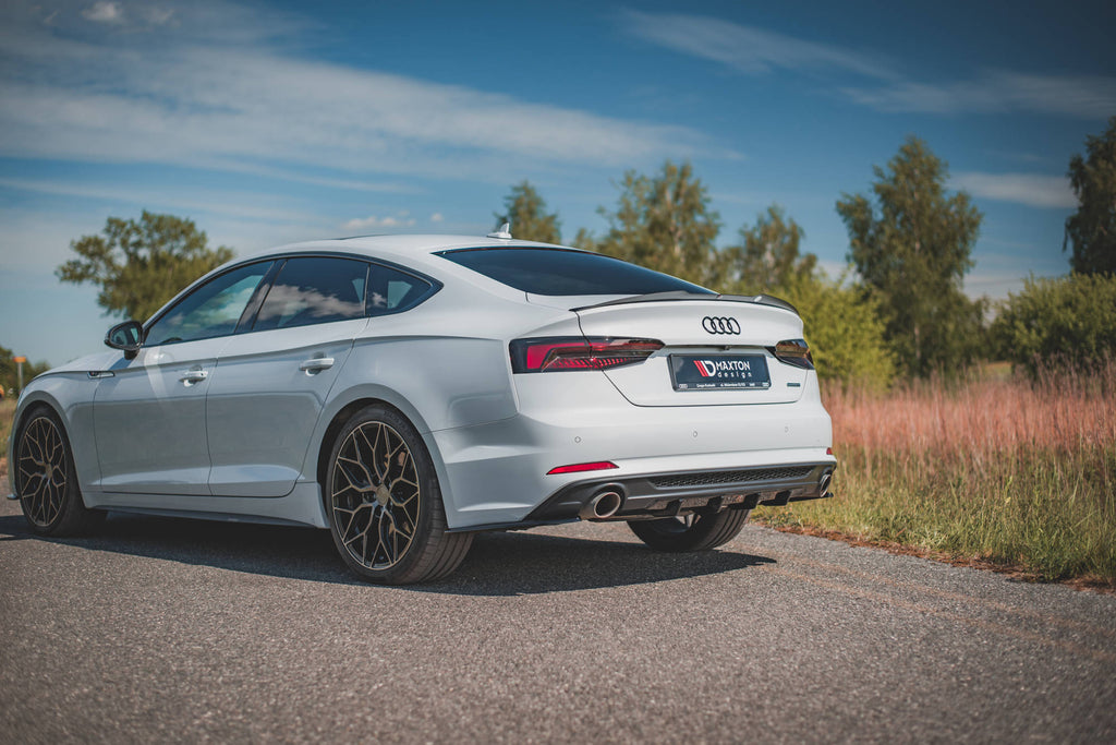 Maxton Design Diffusor Heck Ansatz passend für Audi A5 S-Line F5 Coupe / Sportback schwarz Hochglanz