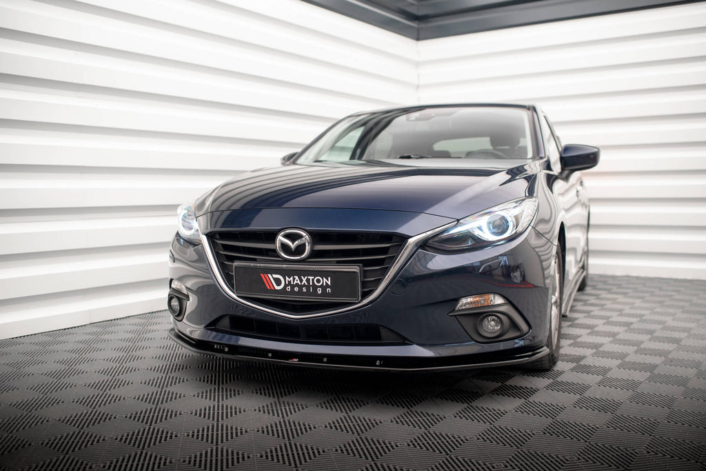 Maxton Design Street+ Spoilerlippe Front Ansatz passend für Mazda 3 Mk3 schwarz Hochglanz