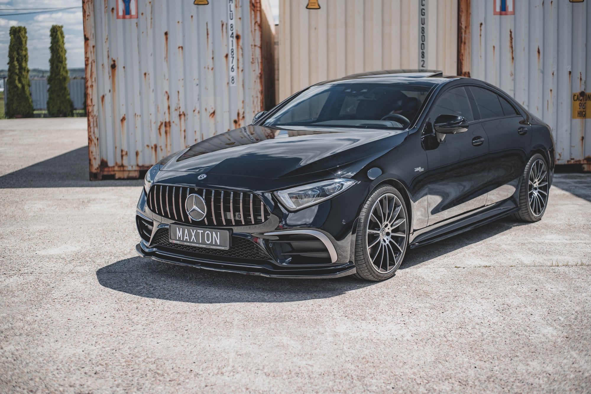Maxton Design Front Ansatz V.2 für Mercedes-Benz CLS AMG-Line / 53AMG C257 schwarz matt