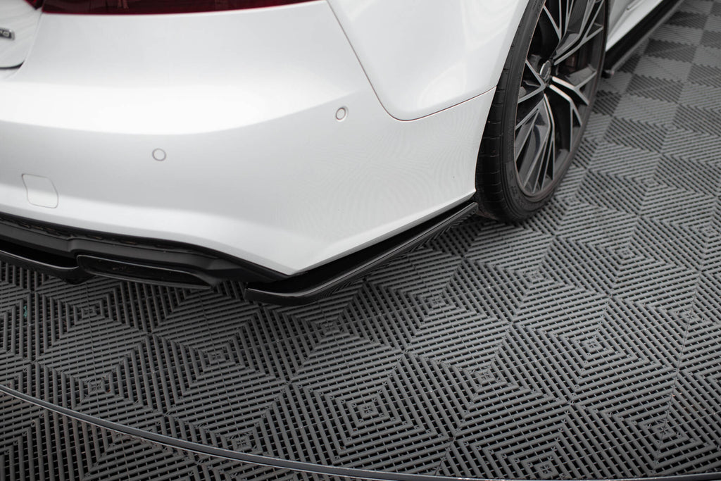 Maxton Design Heck Ansatz Flaps Diffusor V.3 passend für Mercedes-Benz V-Klasse AMG-Line W447 Facelift schwarz Hochglanz