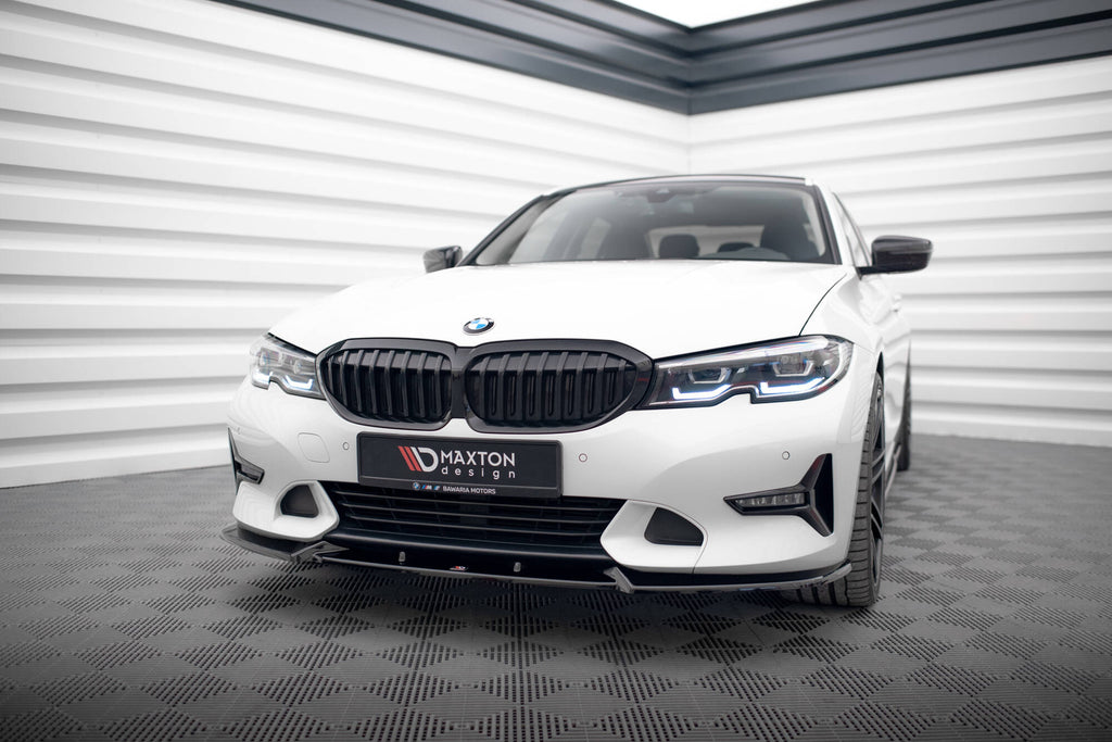 Maxton Design Street+ Spoilerlippe Front Ansatz V.1 passend für BMW 3er Sport Line G20 / G21 schwarz Hochglanz