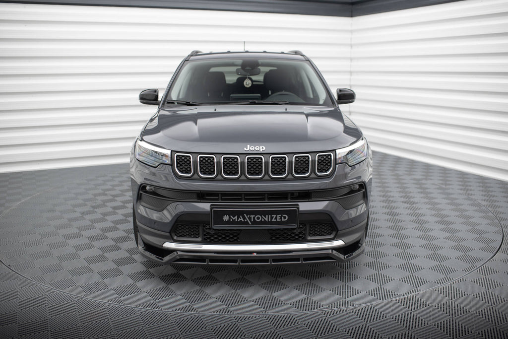Maxton Design Street+ Spoilerlippe Front Ansatz passend für Jeep Compass Limited Mk2 Facelift schwarz Hochglanz
