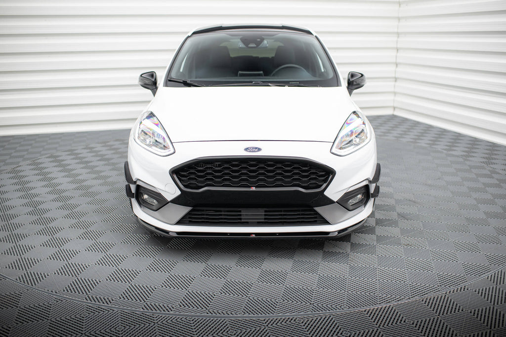 Maxton Design Street+ Spoilerlippe Front Ansatz V.3 passend für Ford Fiesta Mk8 ST / ST-Line schwarz Hochglanz