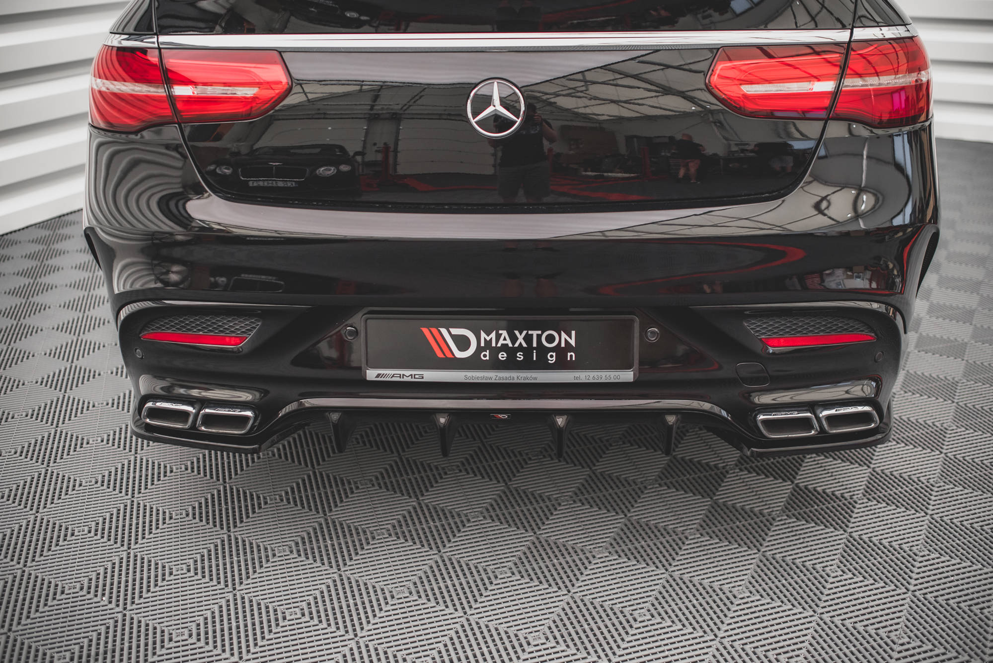 Maxton Design Heck Ansatz Flaps Diffusor V.1 passend für Mercedes-Benz GLE Coupe 63 AMG C292 schwarz Hochglanz