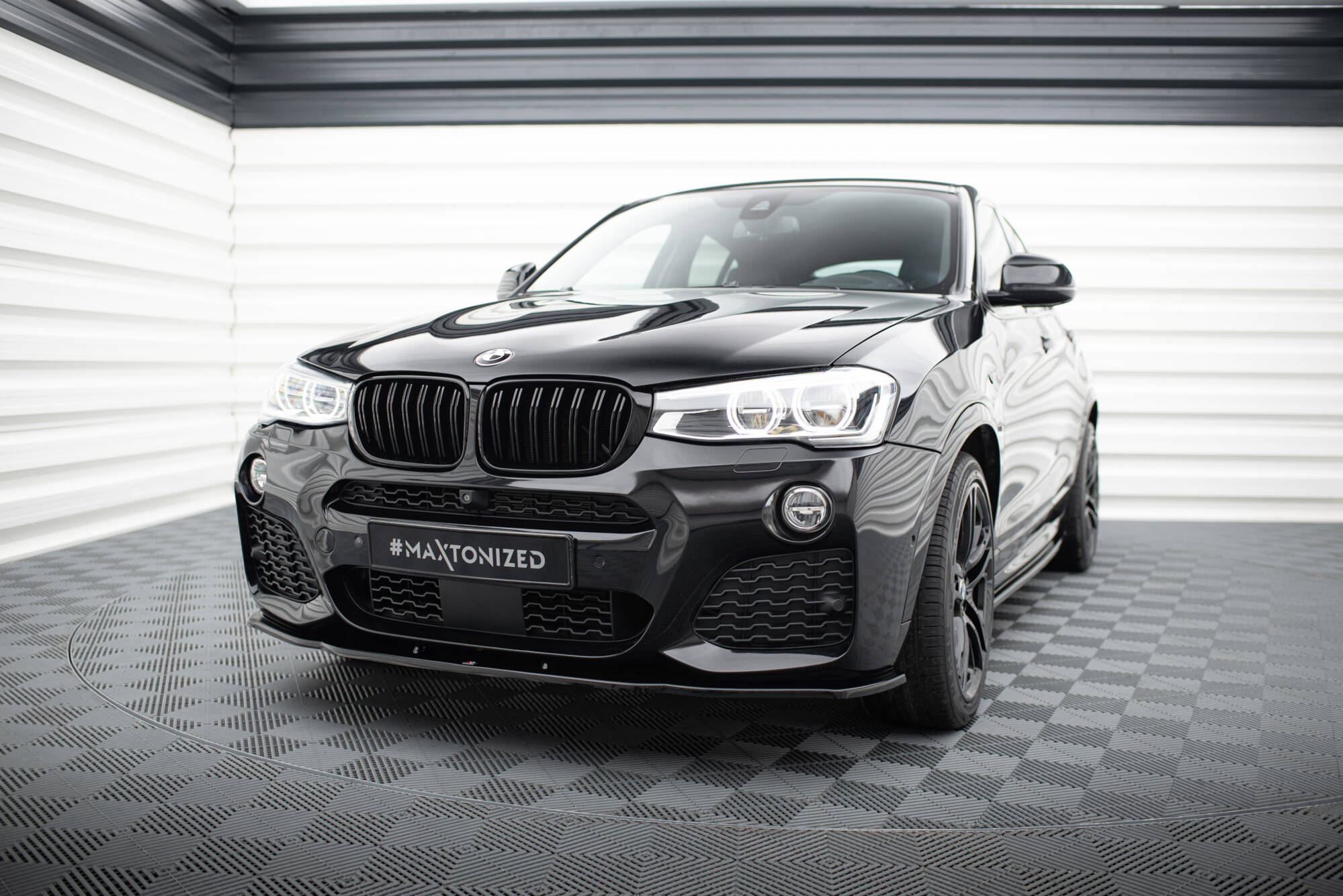 Maxton Design Street+ Spoilerlippe Front Ansatz passend für BMW X4 M Paket schwarz Hochglanz