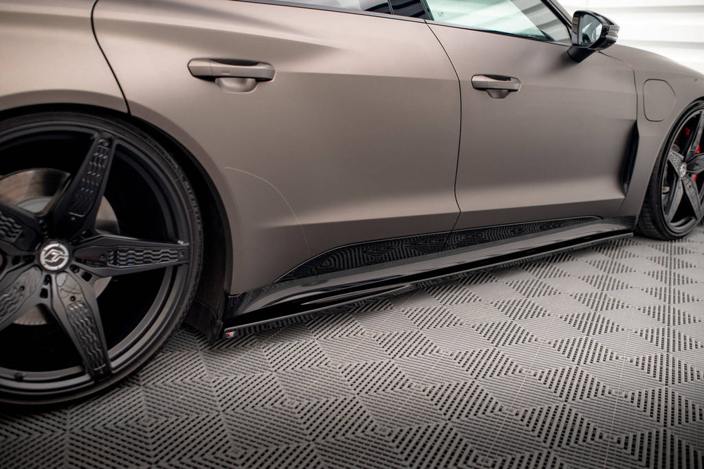 Maxton Design Street+ Seitenschweller Leisten passend für V.1 passend für Audi e-Tron GT / RS GT Mk1 schwarz Hochglanz