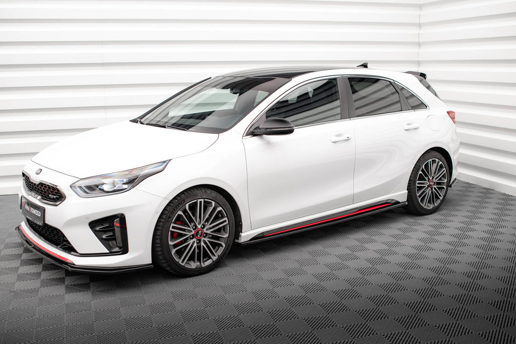 Maxton Design Street+ Seitenschweller Leisten passend für Kia Ceed GT Mk3 schwarz Hochglanz
